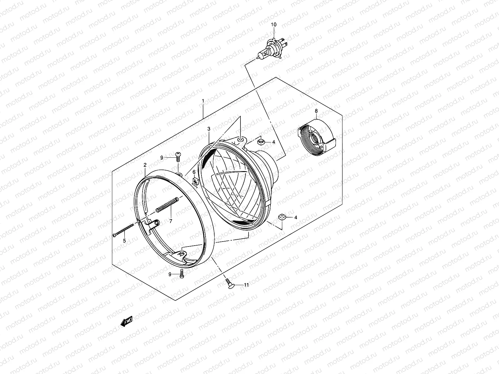 31 - HEADLAMP ASSY (GSX1400K2/K3 E24)