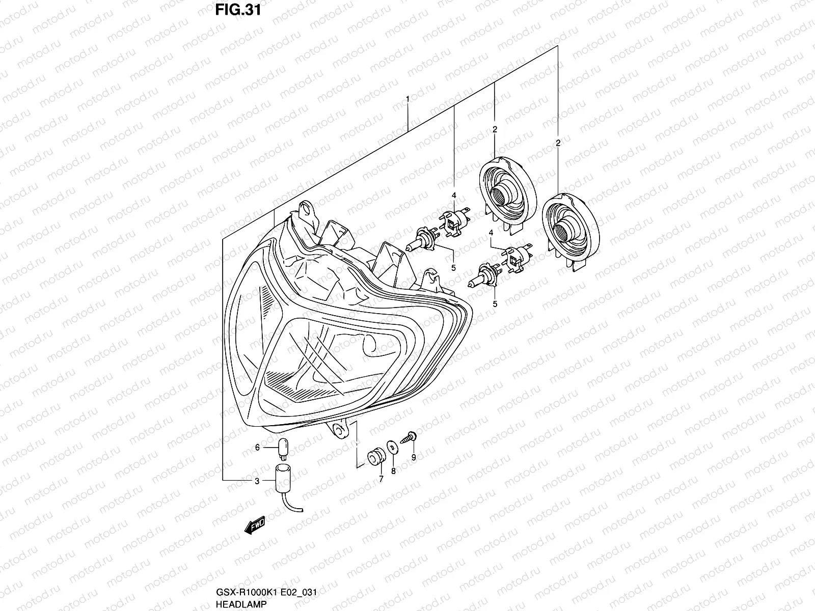 31 - HEADLAMP (E02,E19,U1E19,U2E19,P37)