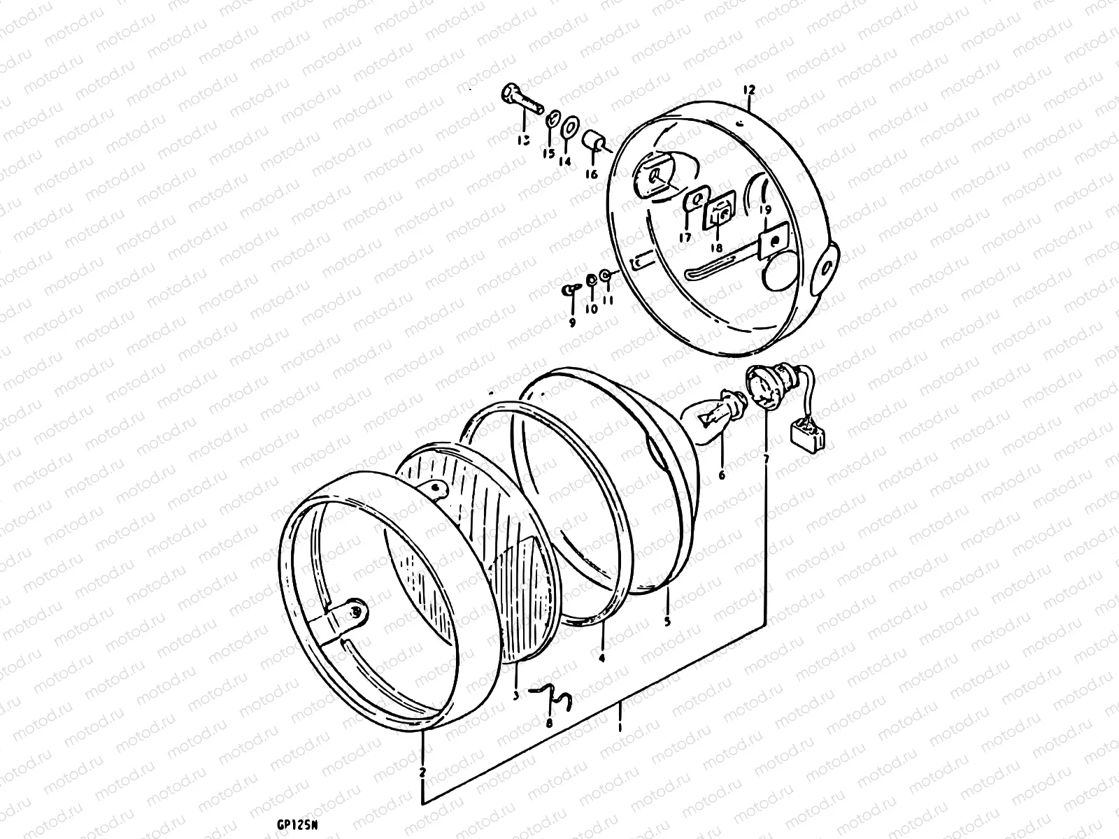 31 - HEADLAMP (GP125N, GP125UN)
