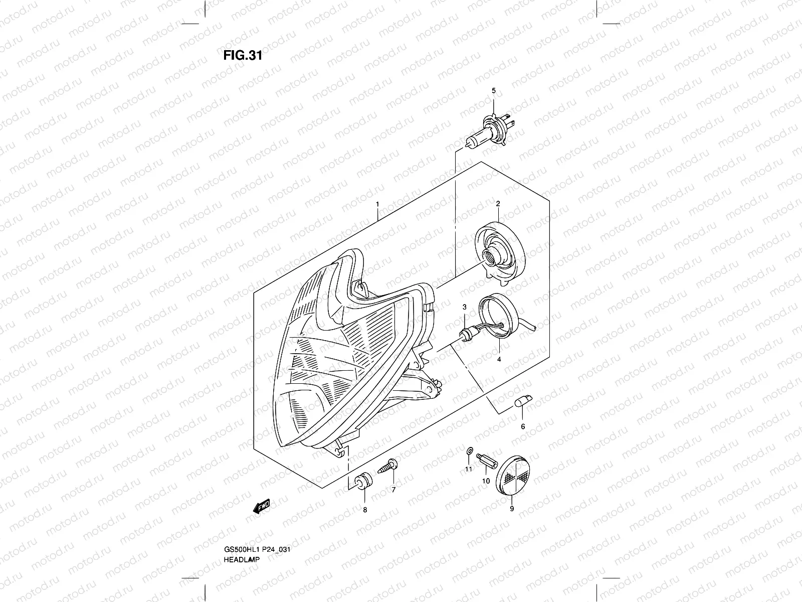 31 - HEADLAMP (GS500FH)