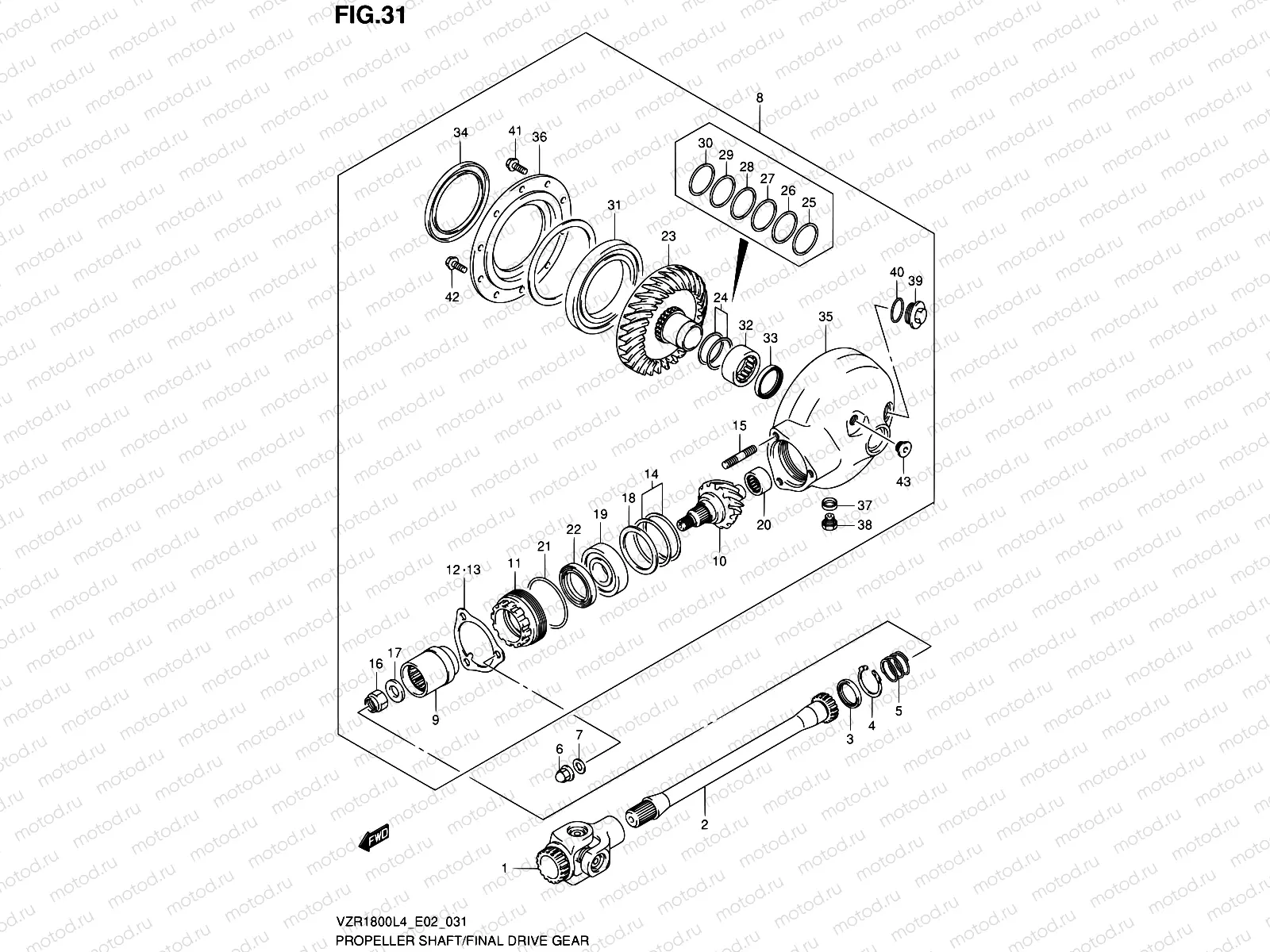 31 - PROPELLER SHAFT/FINAL DRIVE GEAR (VZR1800ZUFL4 E19)