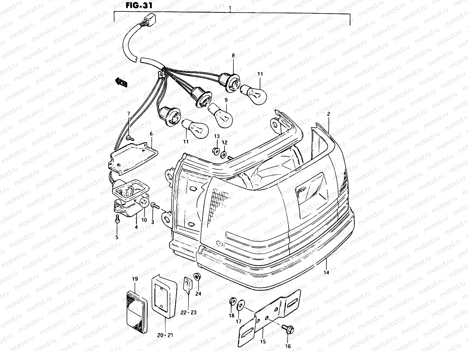 31 - REAR COMBINATION LAMP (E02, E04, E17, E39)