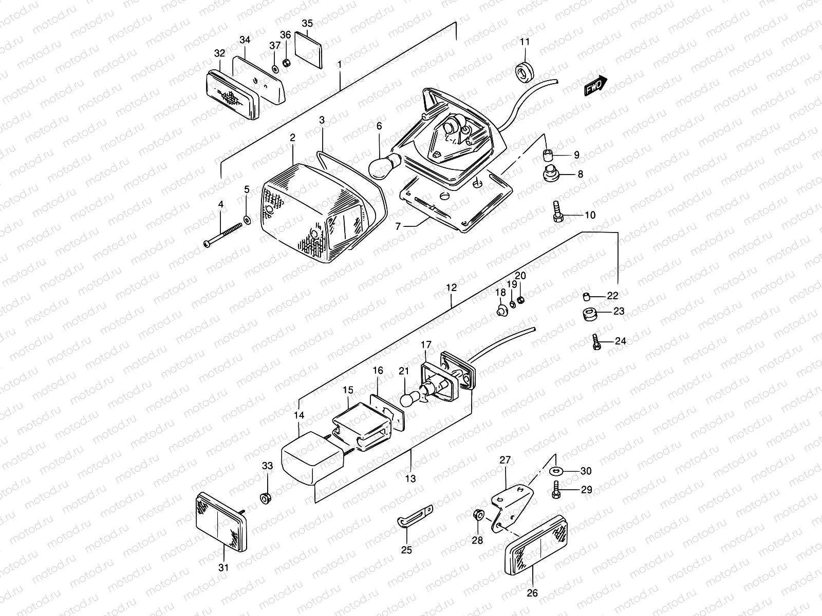 31 - REAR COMBINATION LAMP (MODEL N/P/R)