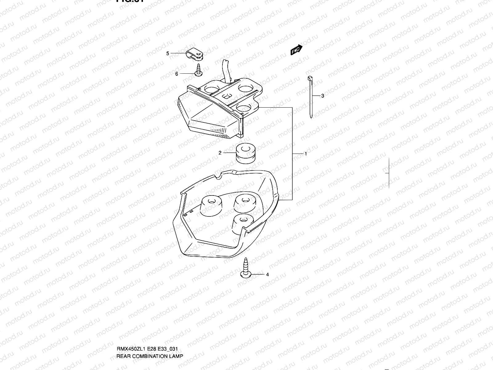 31 - REAR COMBINATION LAMP (RMX450ZL1 E33)