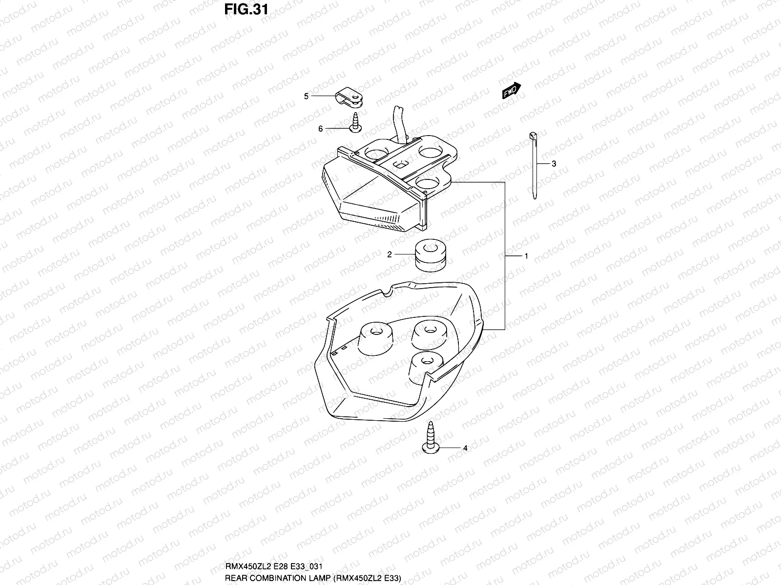 31 - REAR COMBINATION LAMP (RMX450ZL2 E33)