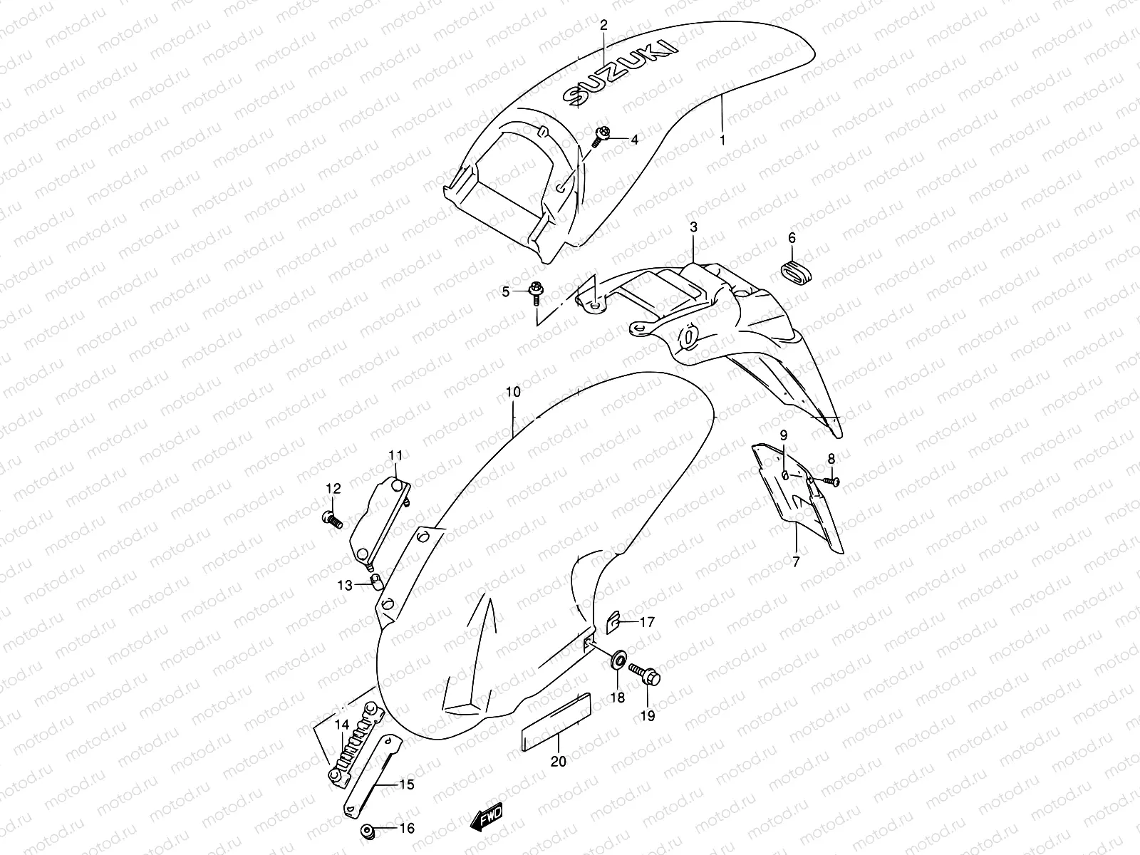 31 - REAR FENDER (MODEL W/X)