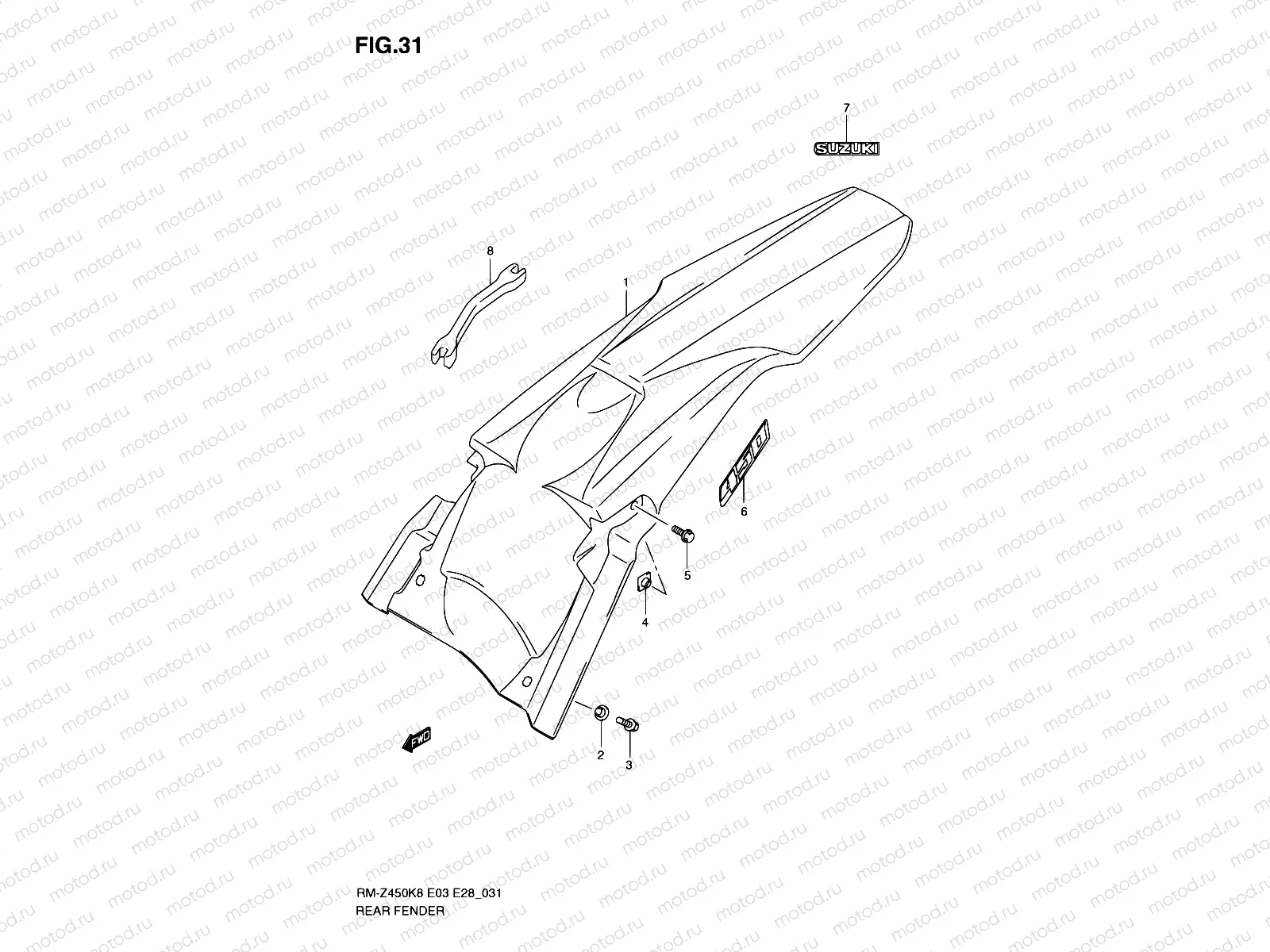 31 - REAR FENDER (RM-Z450K8/K9/L0)