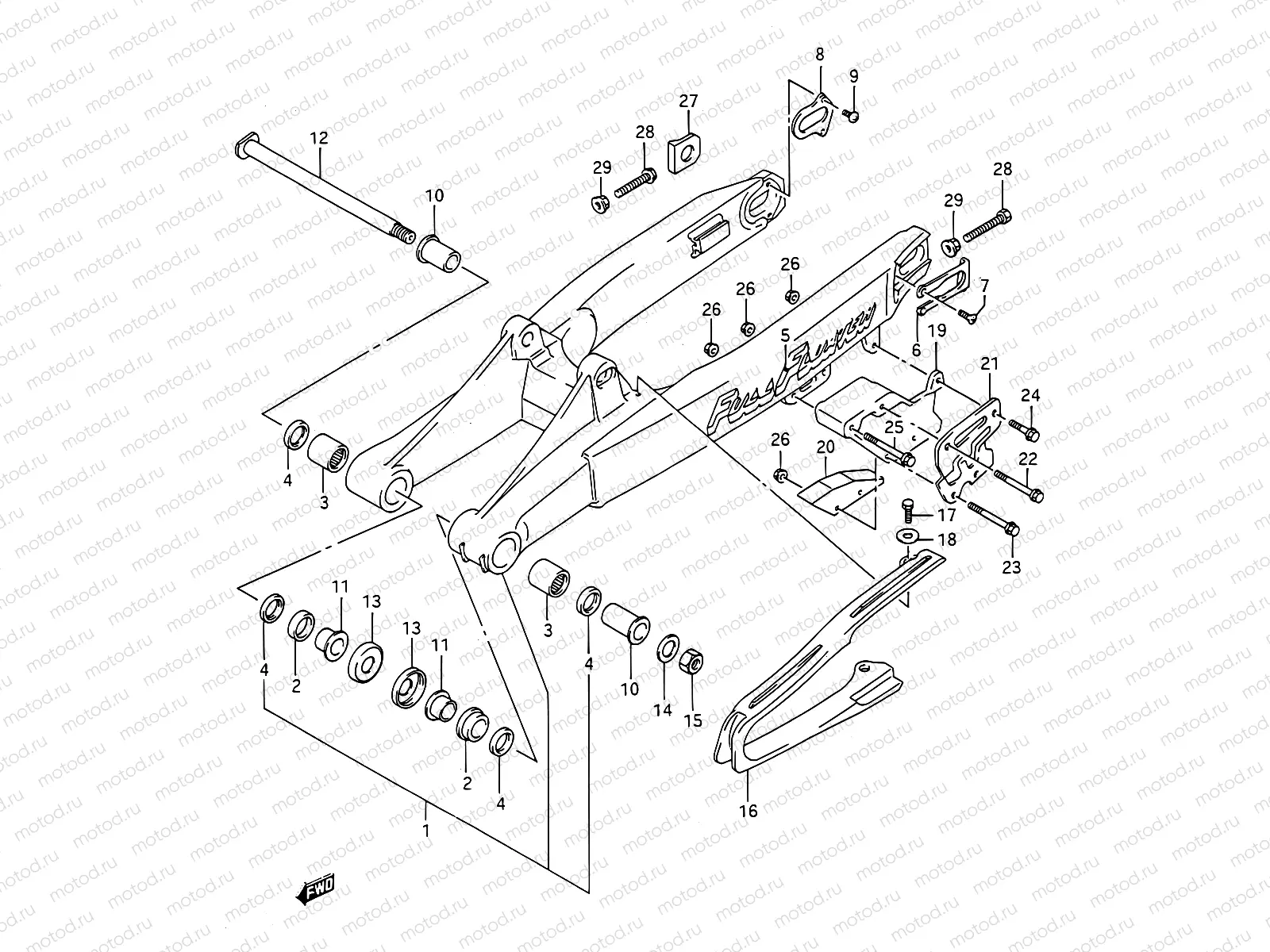 31 - REAR SWINGING ARM (MODEL K/L)