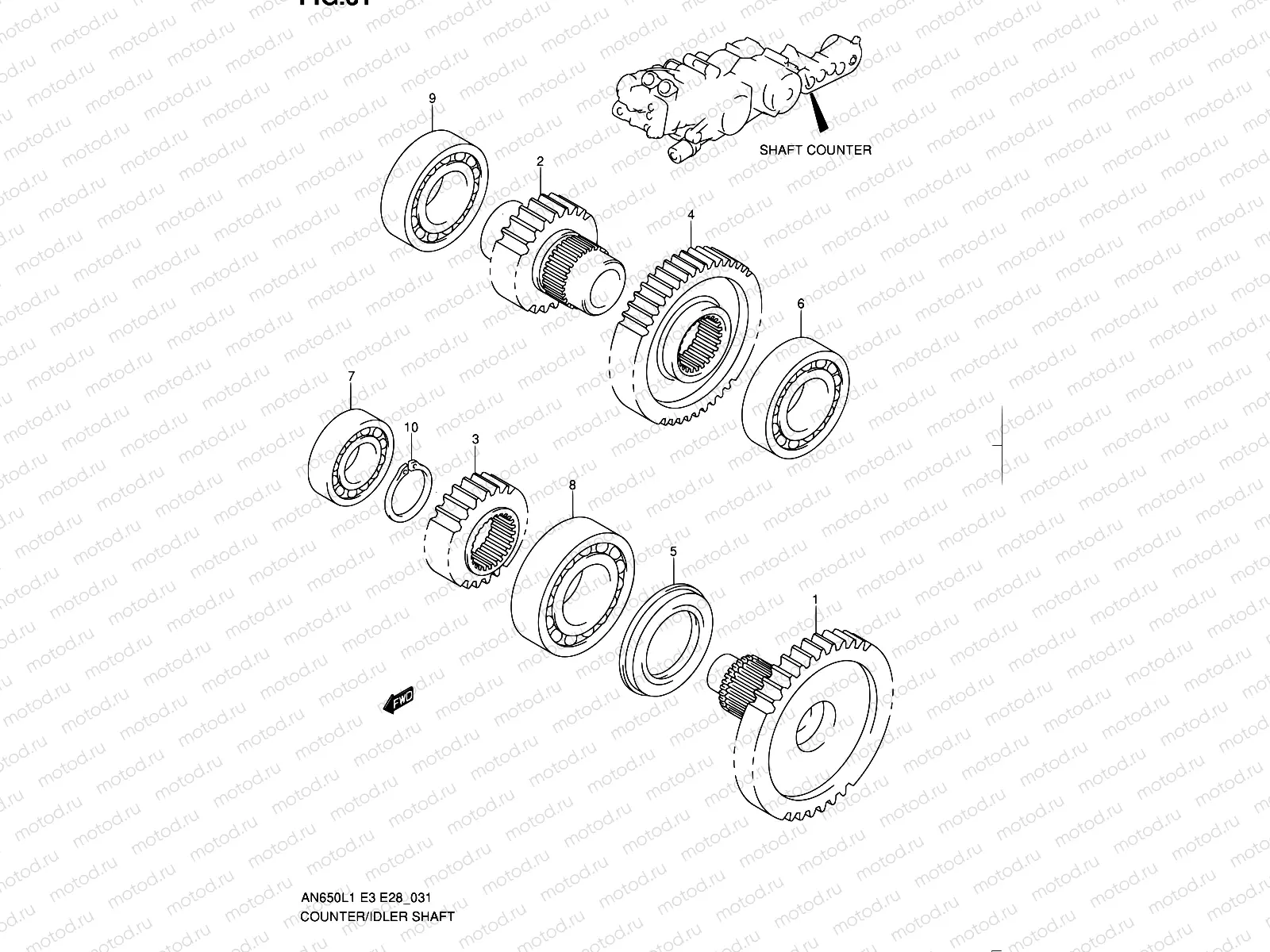 31 - SHAFT COUNTER/IDLER