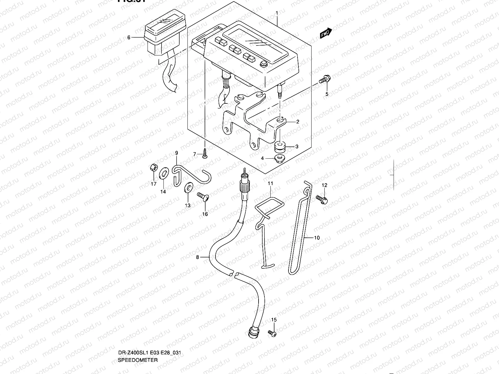 31 - SPEEDOMETER (DR-Z400SL1 E33)