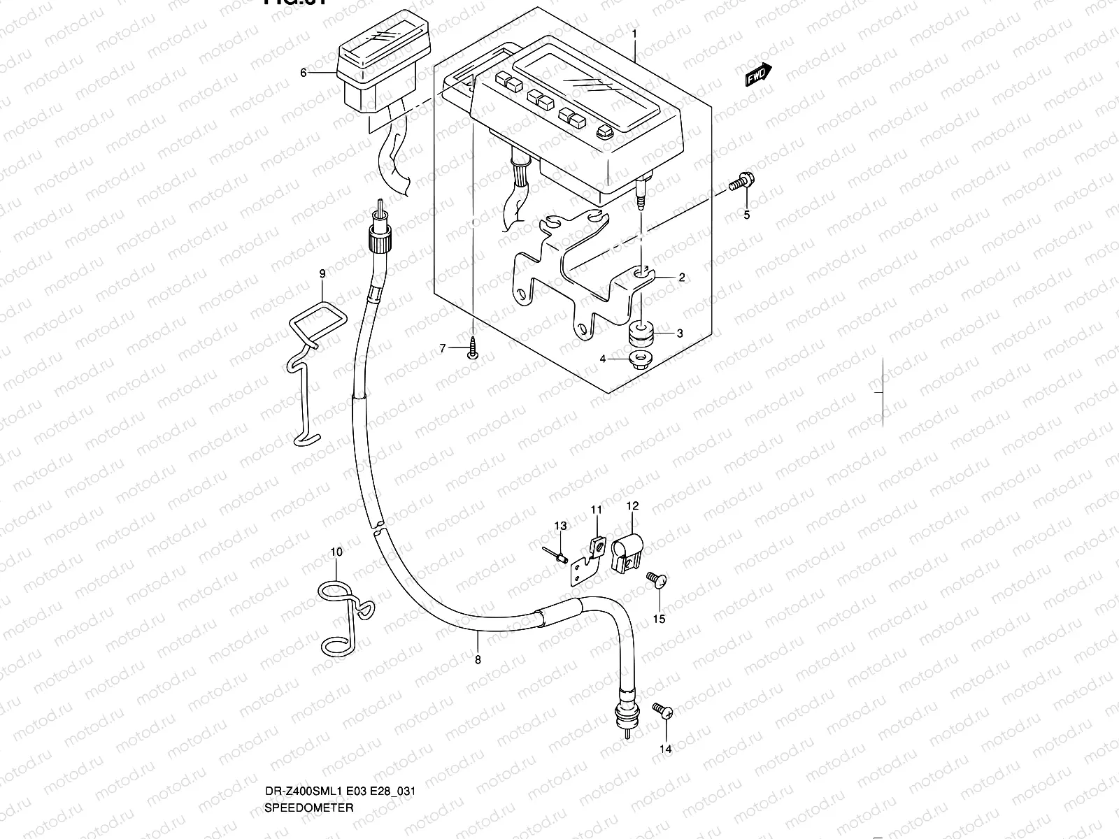 31 - SPEEDOMETER (DR-Z400SML1 E33)
