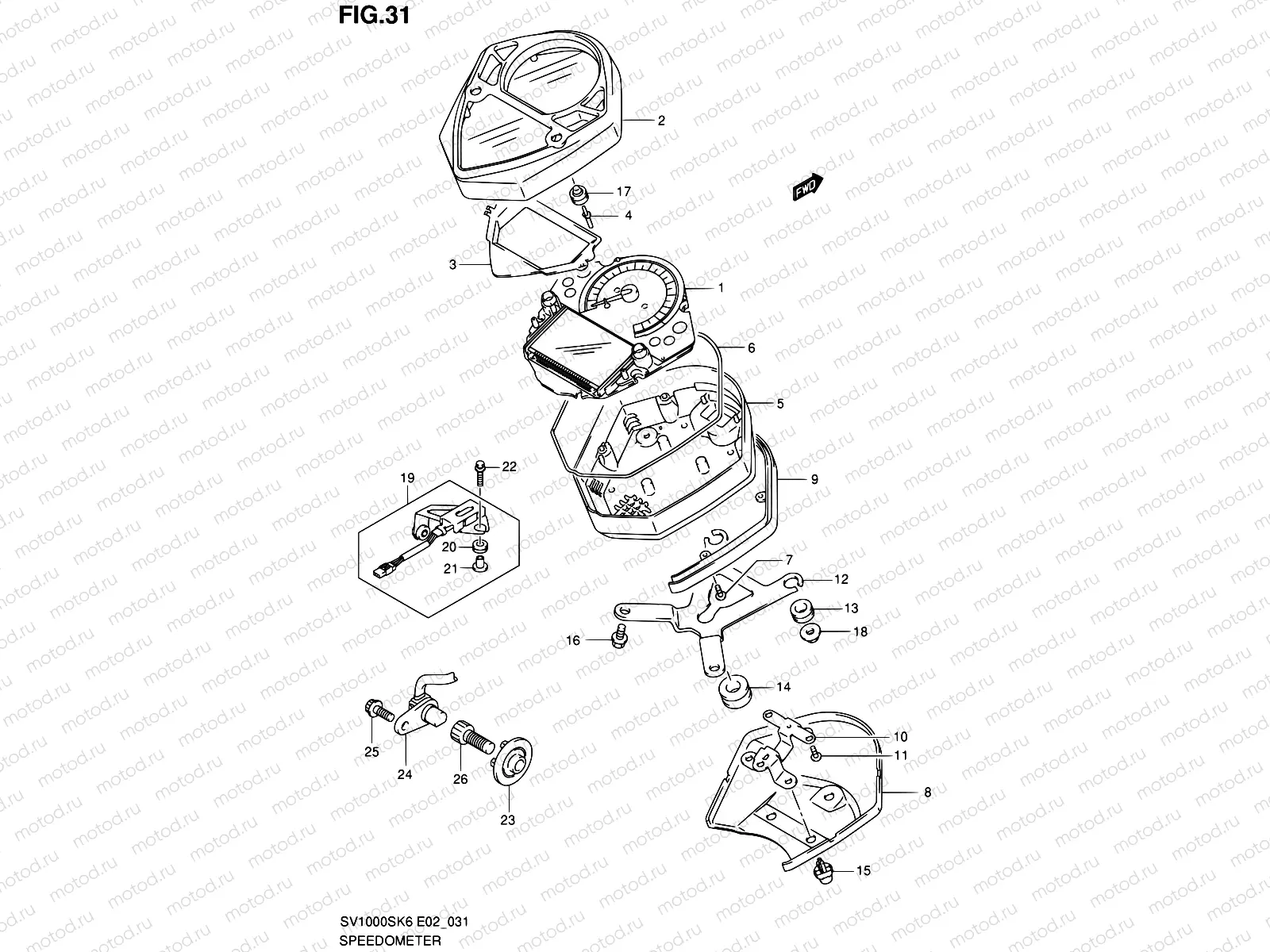 31 - SPEEDOMETER (SV1000/U1/U2)