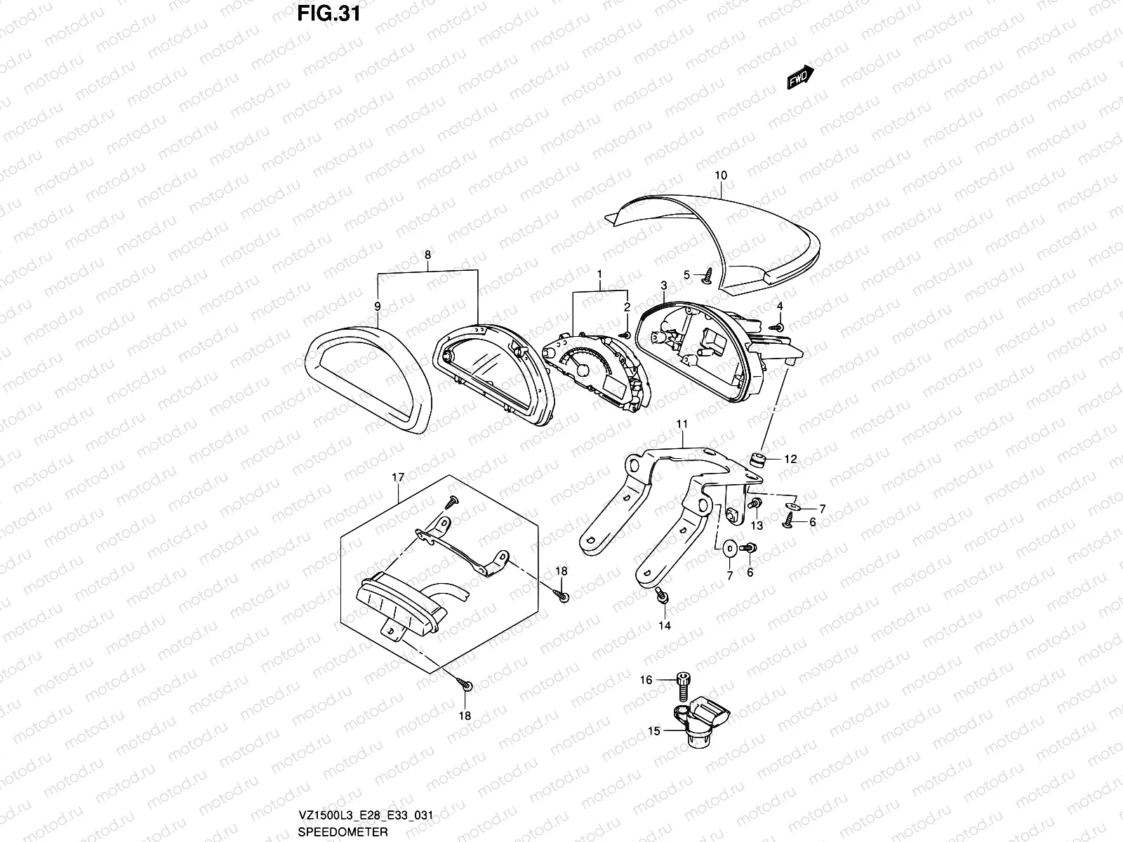 31 - SPEEDOMETER (VZ1500L3 E28)