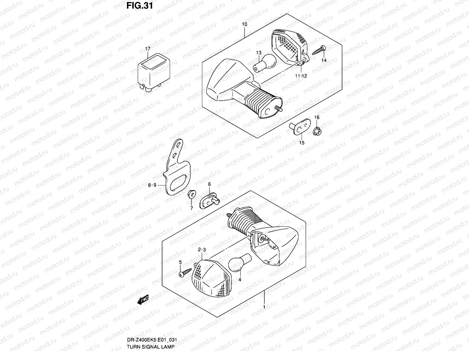 31 - TURN SIGNAL LAMP (DR-Z400EK5/K6/K7/K9 E24)