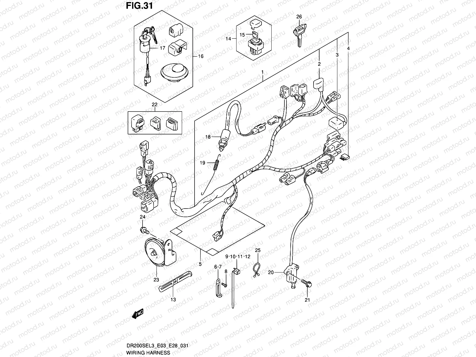 31 - WIRING HARNESS (DR200SEL3 E33)