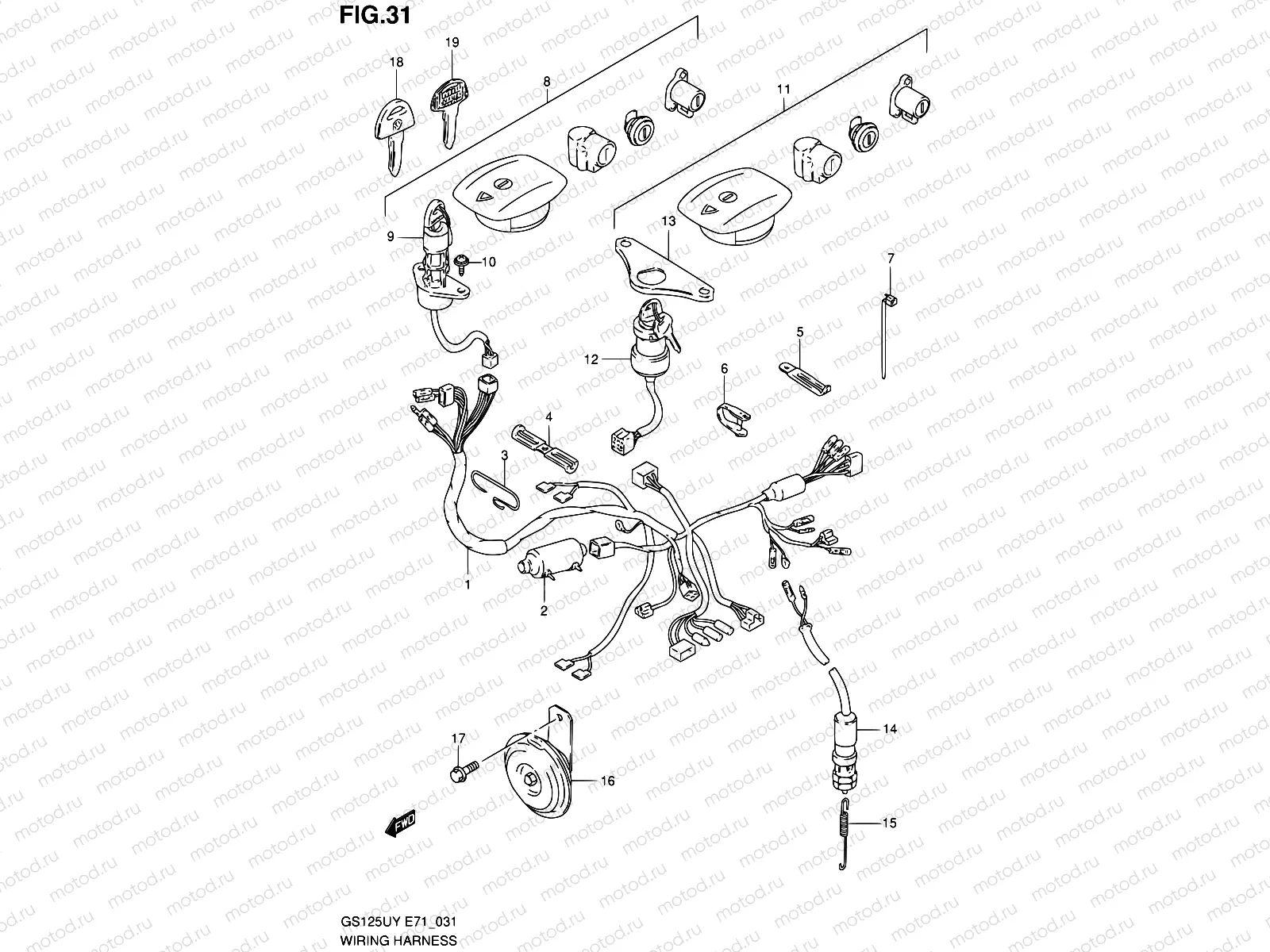 31 - WIRING HARNESS (GS125ESX/UX/ESY/UY/SUY,GS125SUK1 P91)