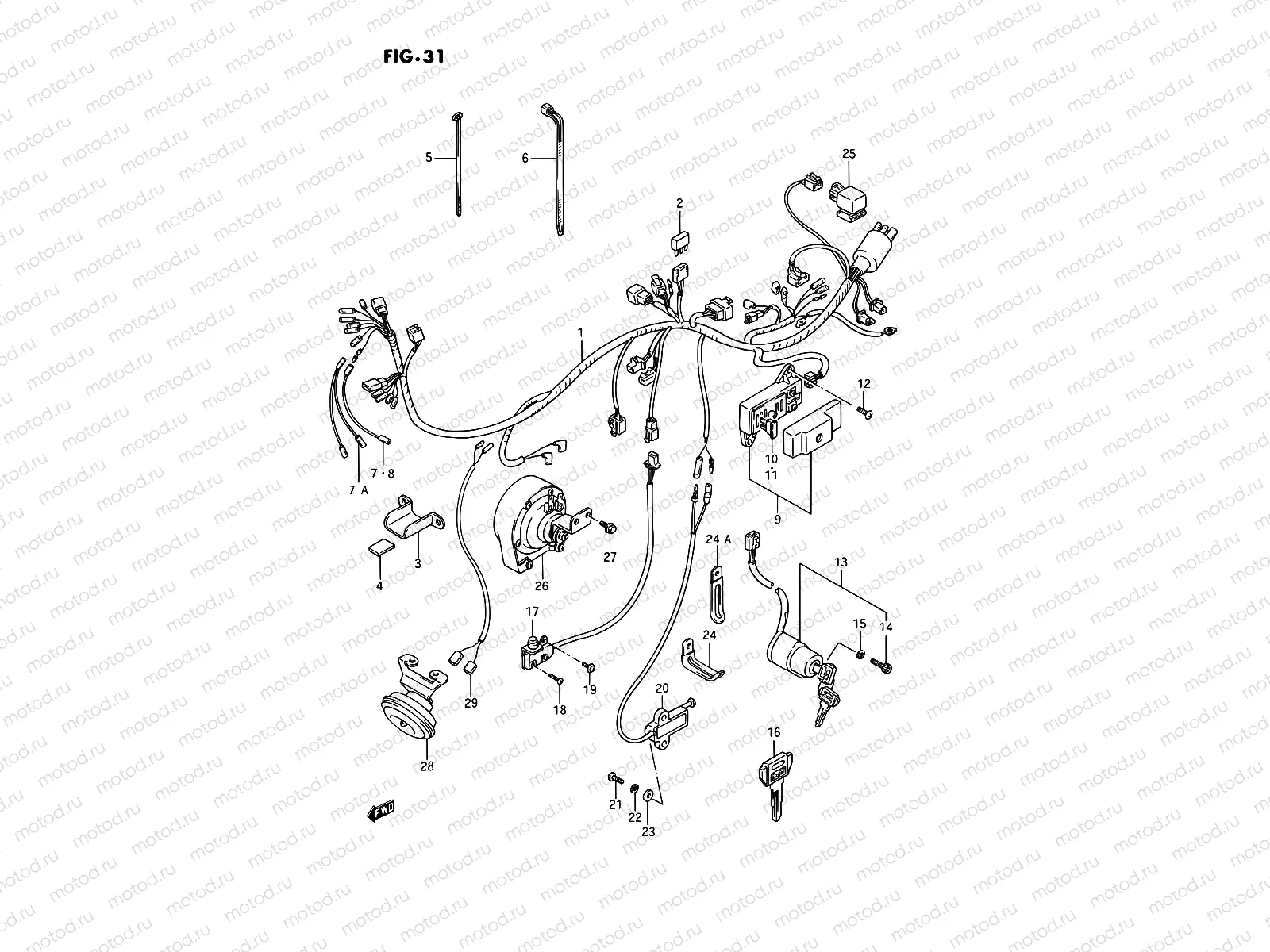 31 - WIRING HARNESS (MODEL H/J/K/L/M/N/P/R)