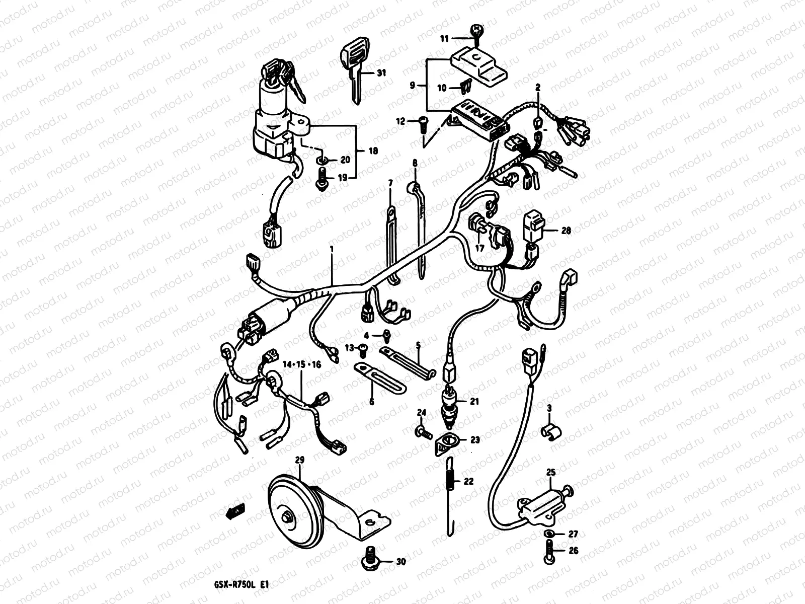 31 - WIRING HARNESS (MODEL J/K)