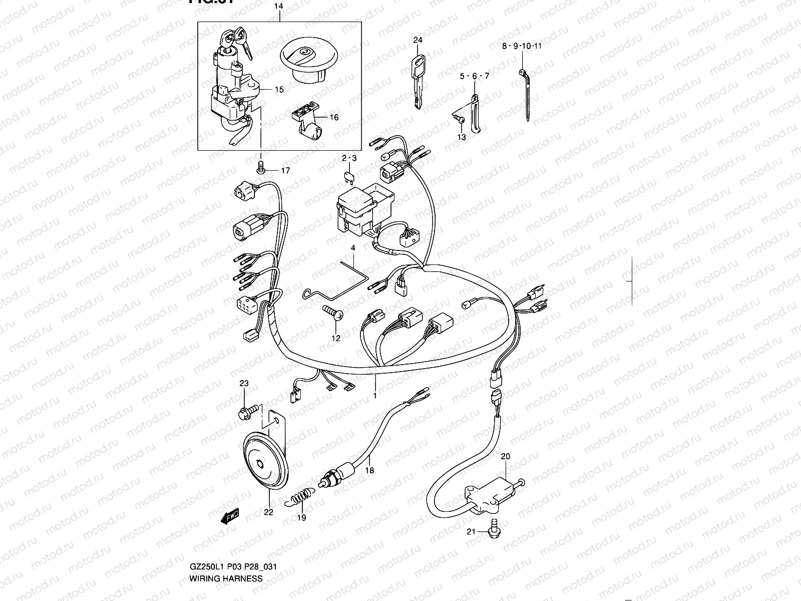 31 - WIRING HARNESS (MODEL P28)