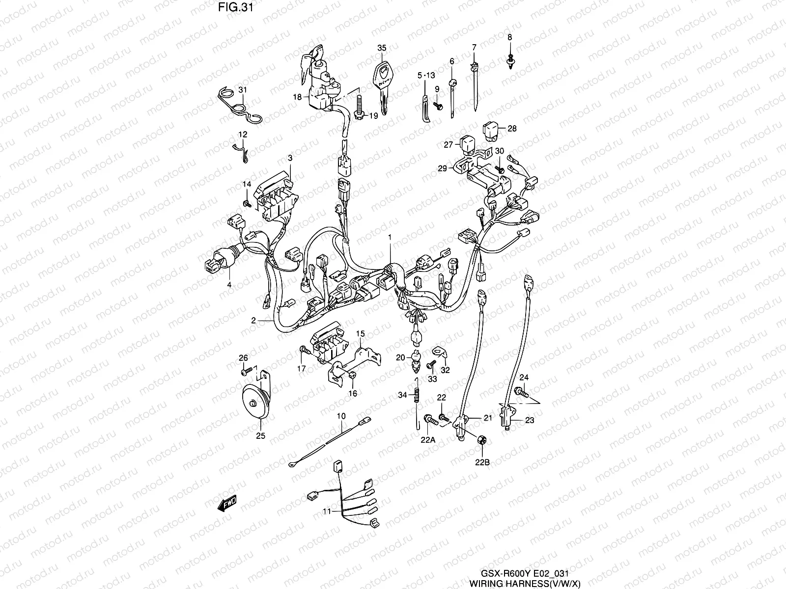 31 - WIRING HARNESS (MODEL V/W/X)