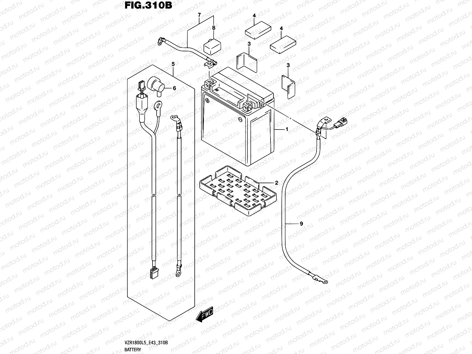 310B - BATTERY (VZR1800BZL5 E43)