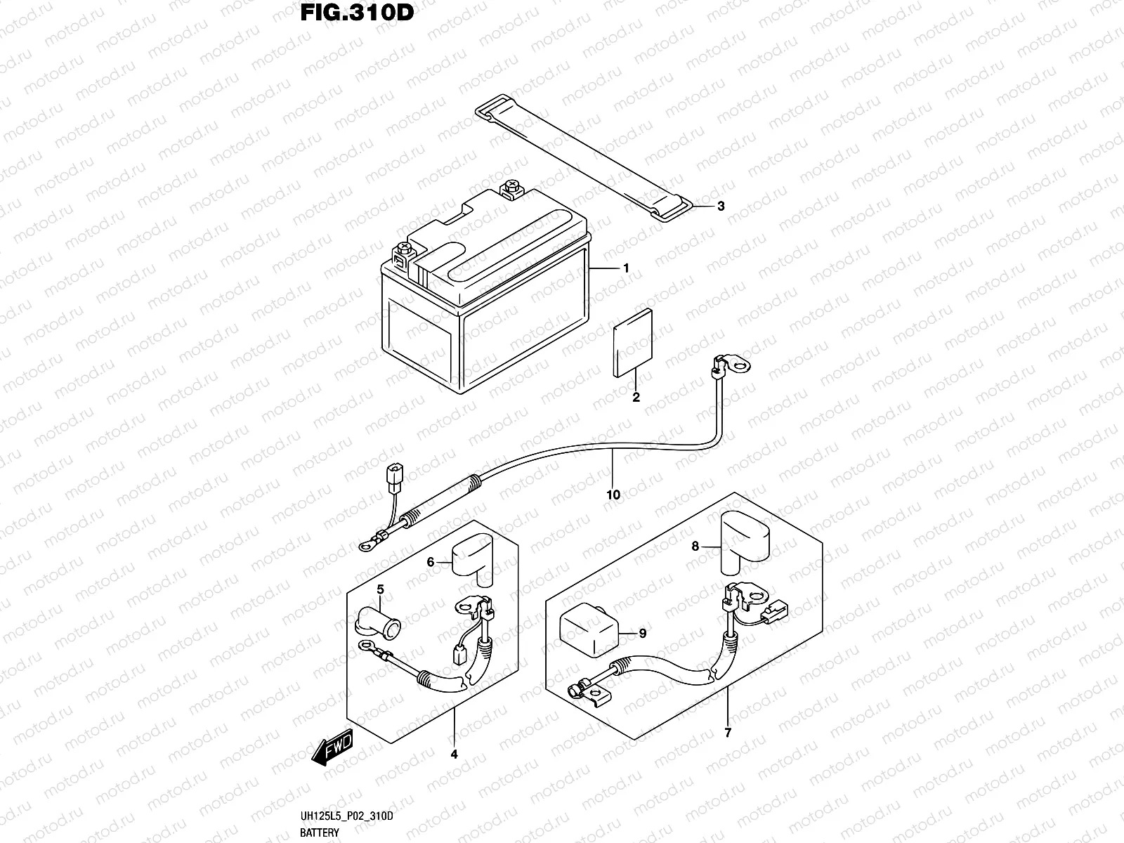 310D - BATTERY (UH125L5 P53)