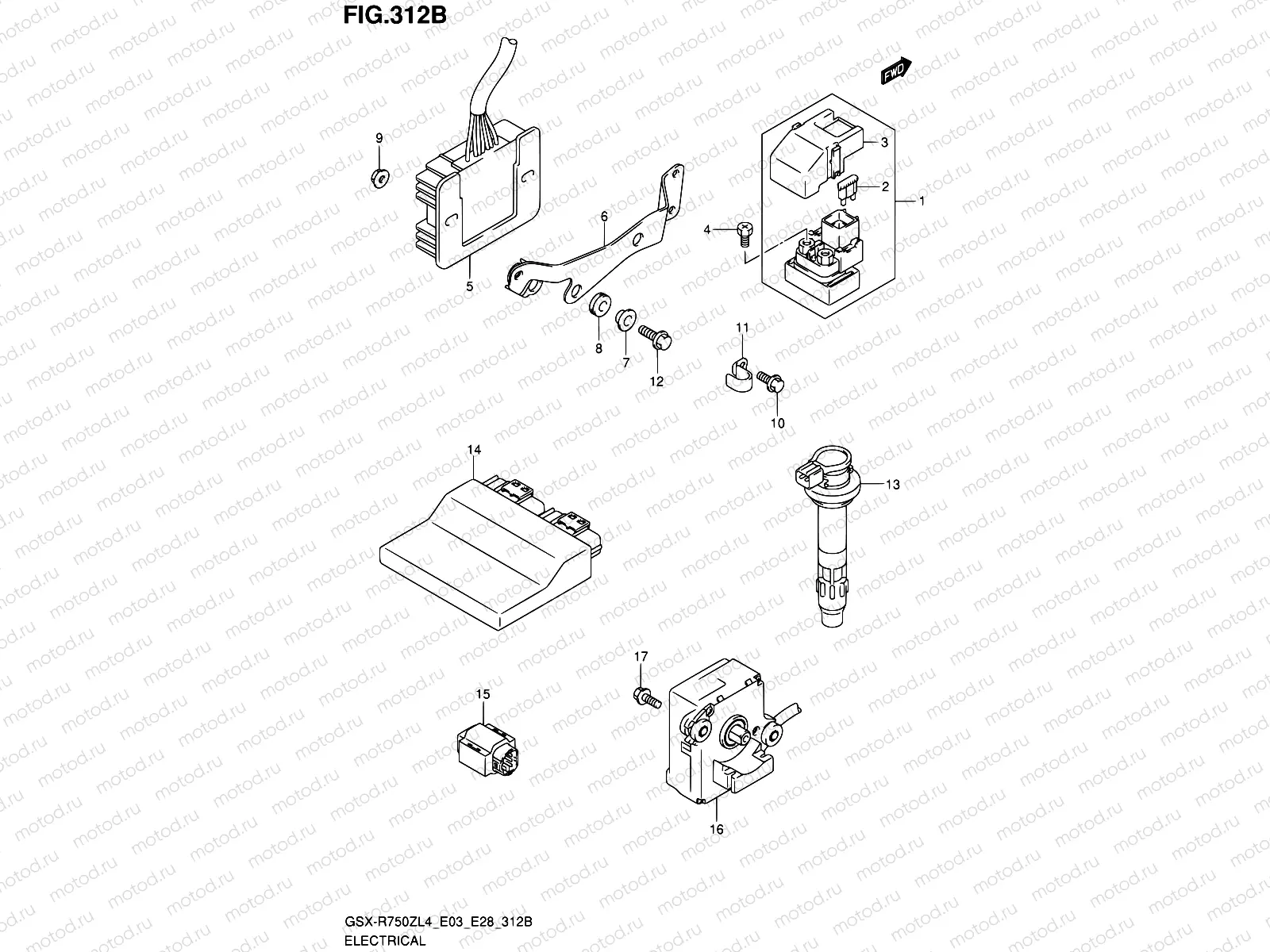 312B - ELECTRICAL (GSX-R750ZL4 E28)