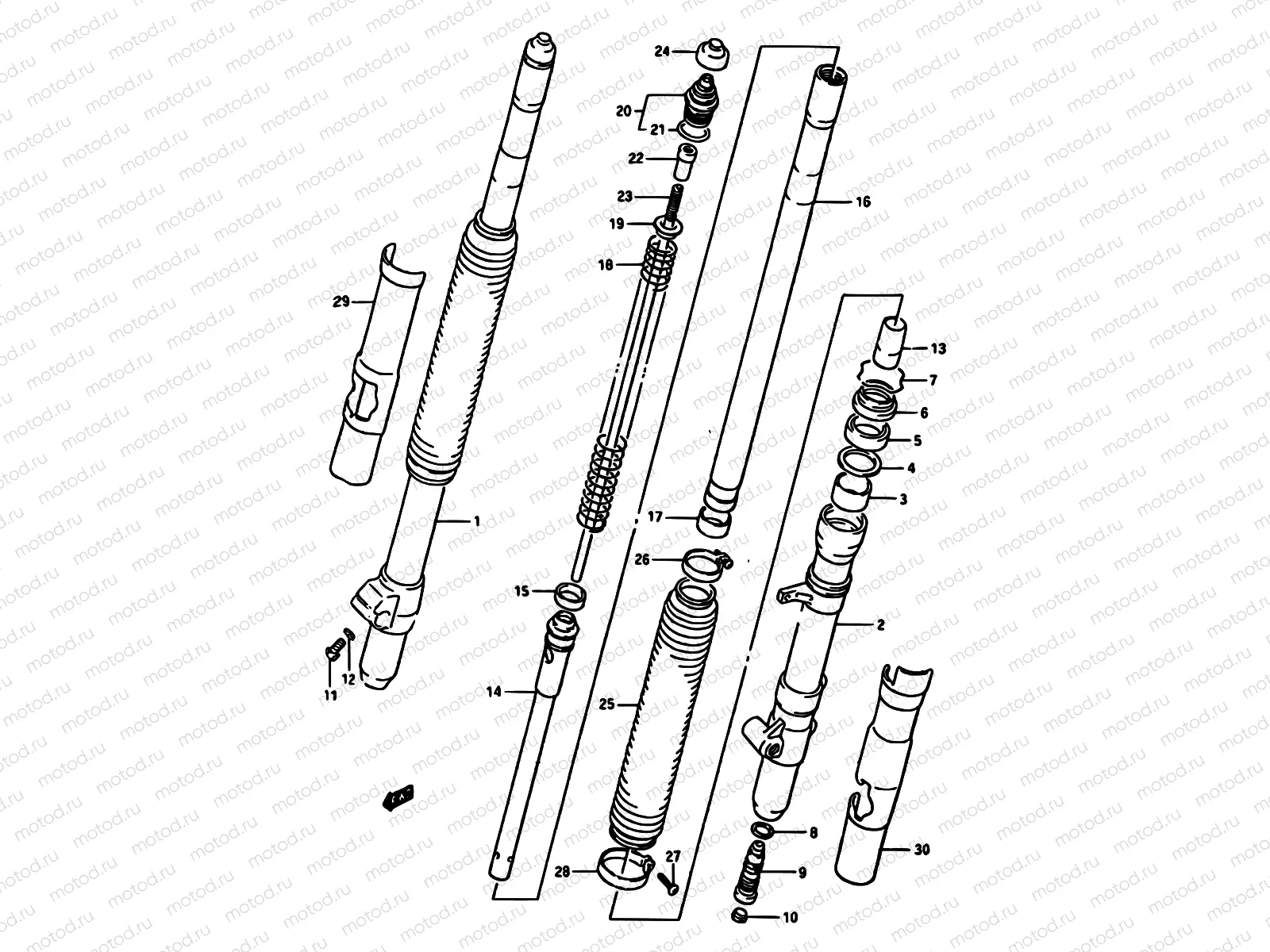 31A - FRONT FORK (MODEL J)