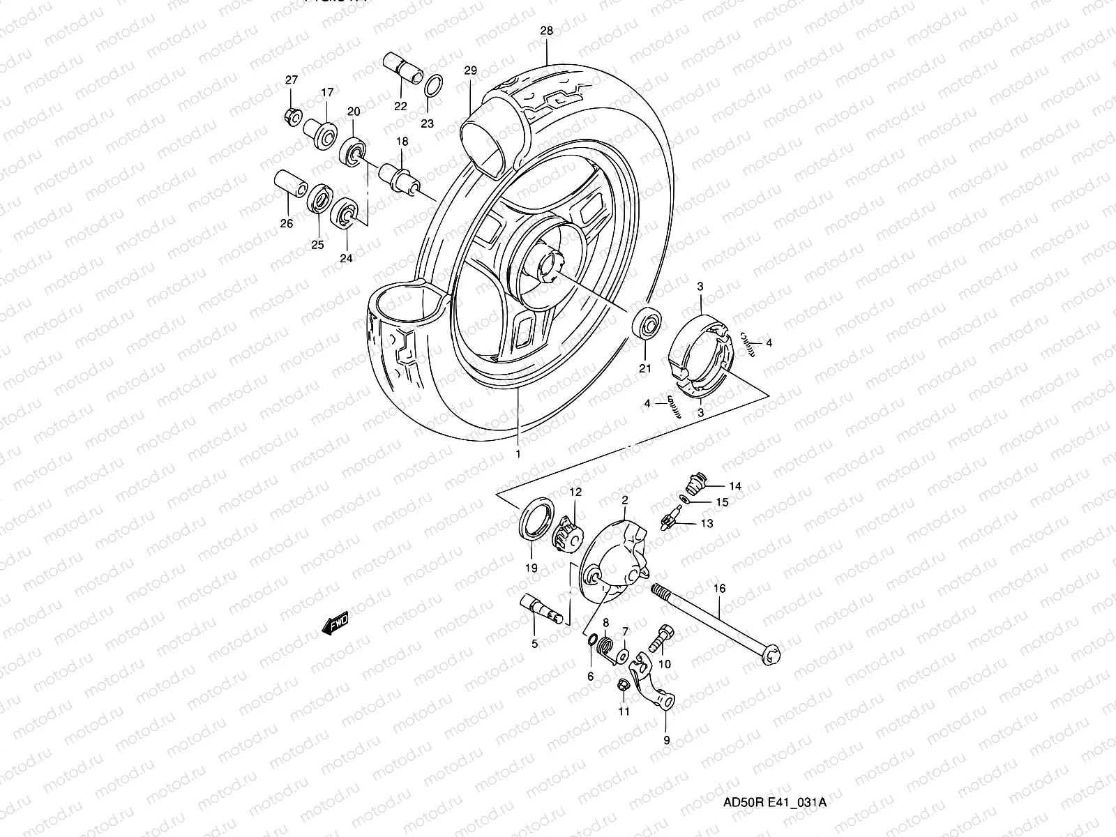 31A - FRONT WHEEL (MODEL K E06)