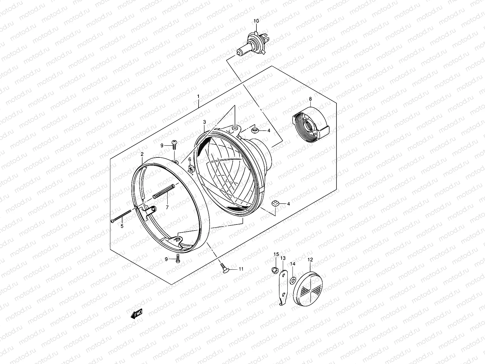 31A - HEADLAMP ASSY (GSX1400K4/K5 E24)