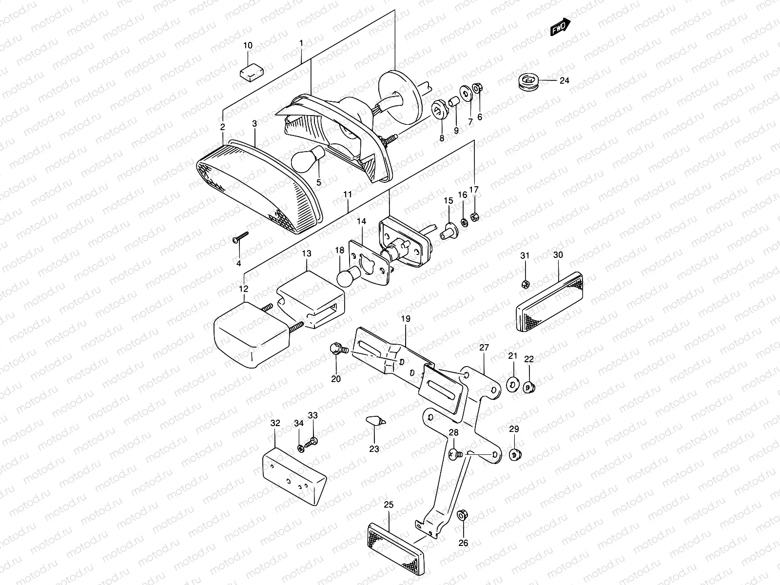 31A - REAR COMBINATION LAMP (MODEL P/R)