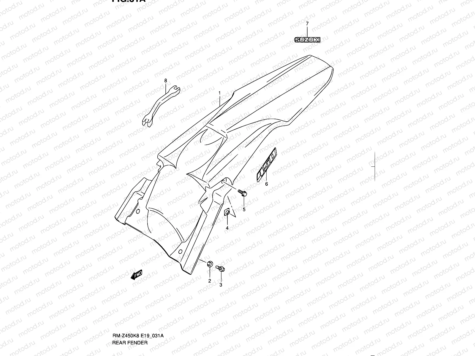 31A - REAR FENDER (RM-Z450L1)