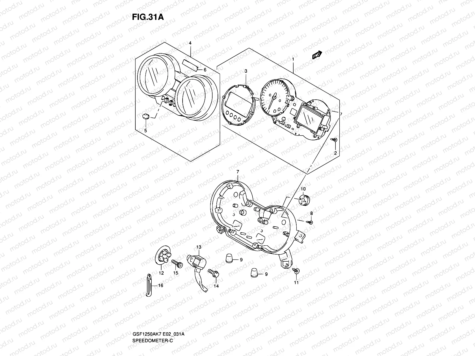 31A - SPEEDOMETER (GSF1250SK7/SK8/SK9/SL0)