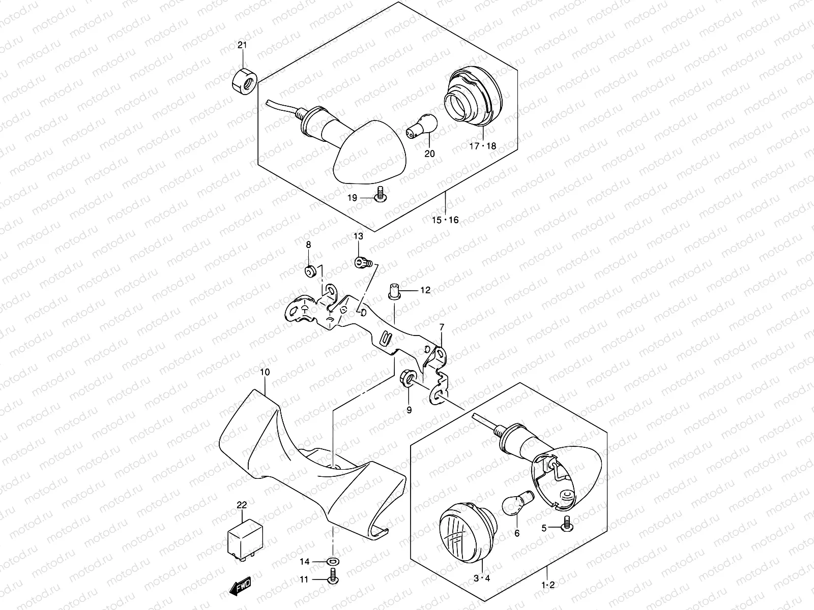 31A - TURNSIGNAL FRONT & REAR LAMP (MODEL K4/K5)