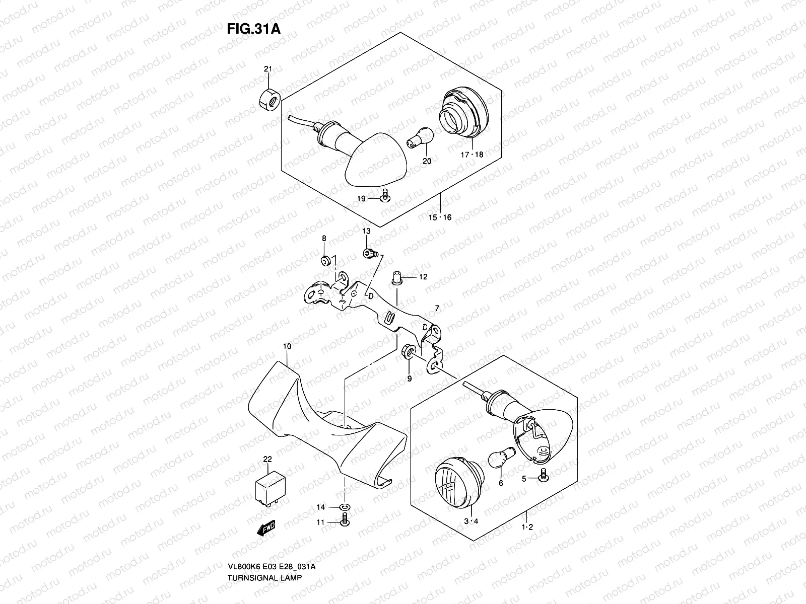 31A - TURNSIGNAL FRONT & REAR LAMP (MODEL K7/K8)