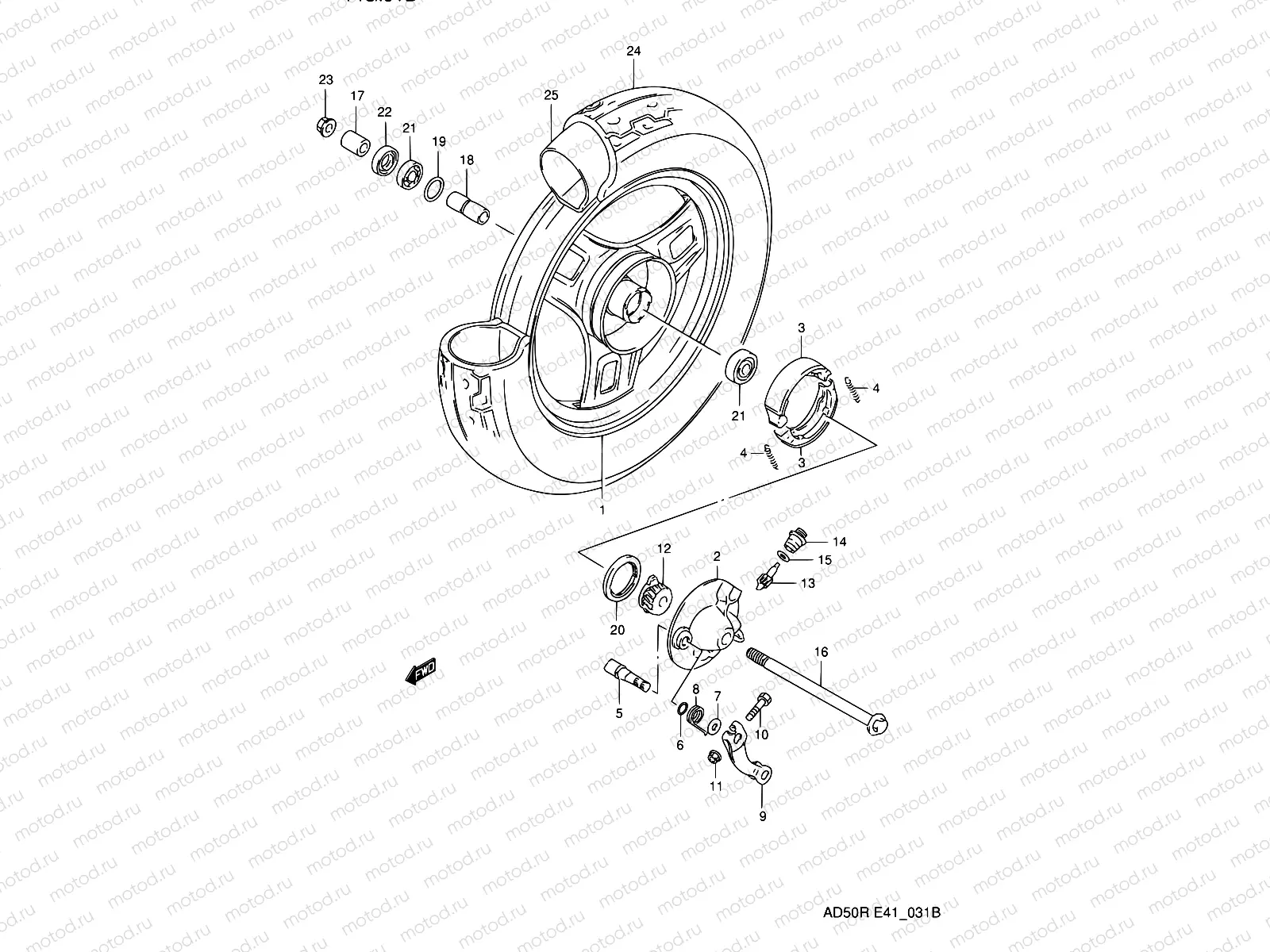 31B - FRONT WHEEL (MODEL M E06,P09,E94)