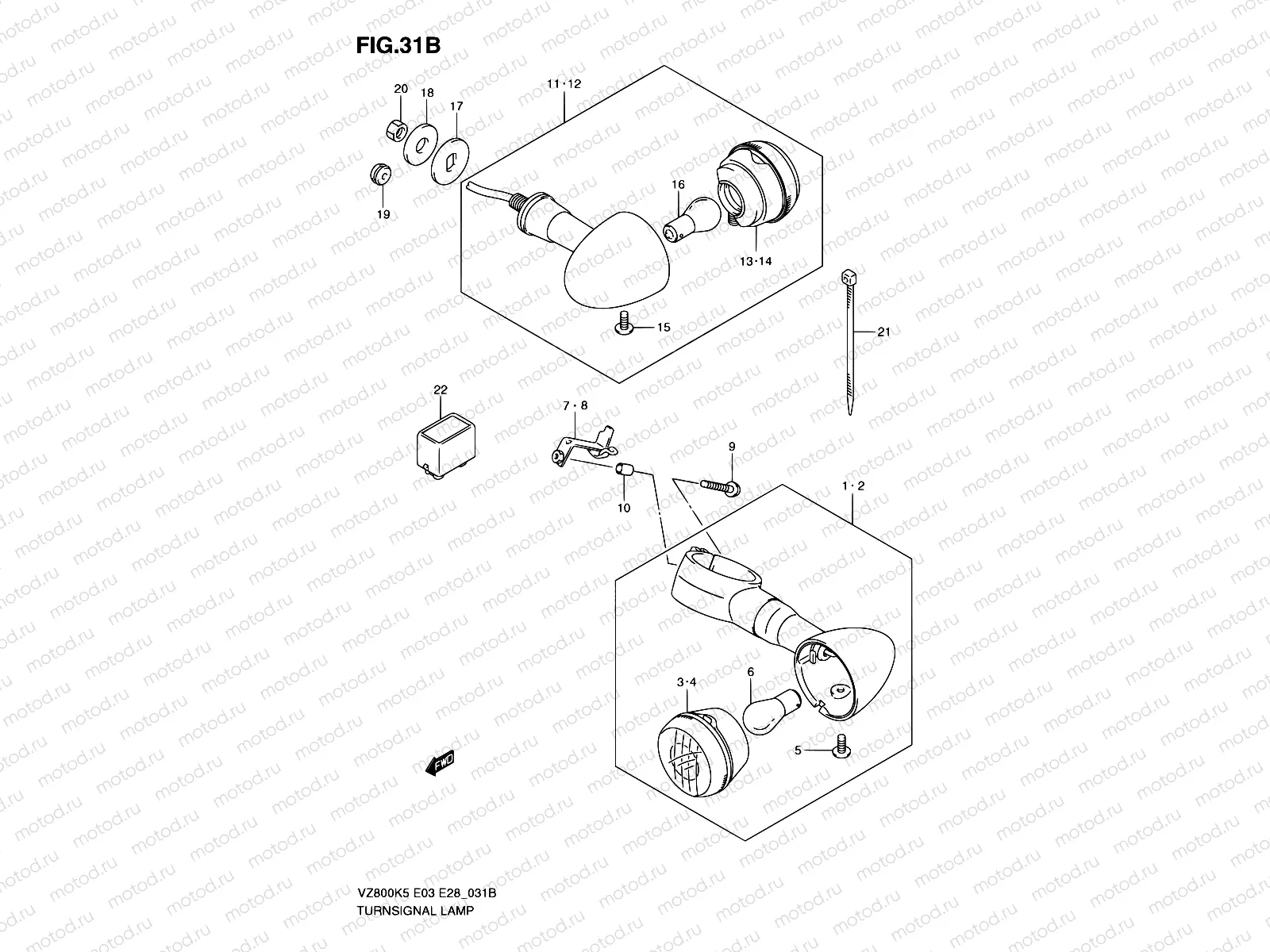 31B - TURNSIGNAL FRONT & REAR LAMP (VZ800Z K9)
