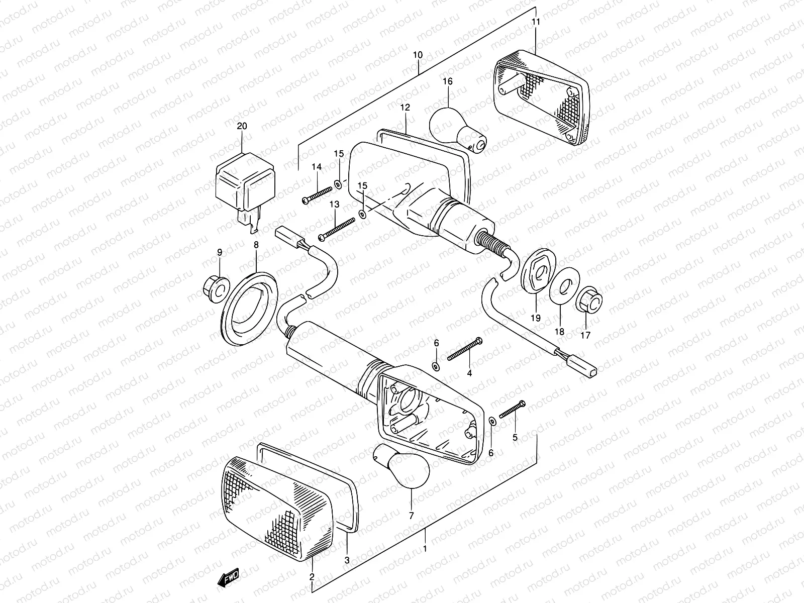 31B - TURNSIGNAL LAMP (MODEL T/V)