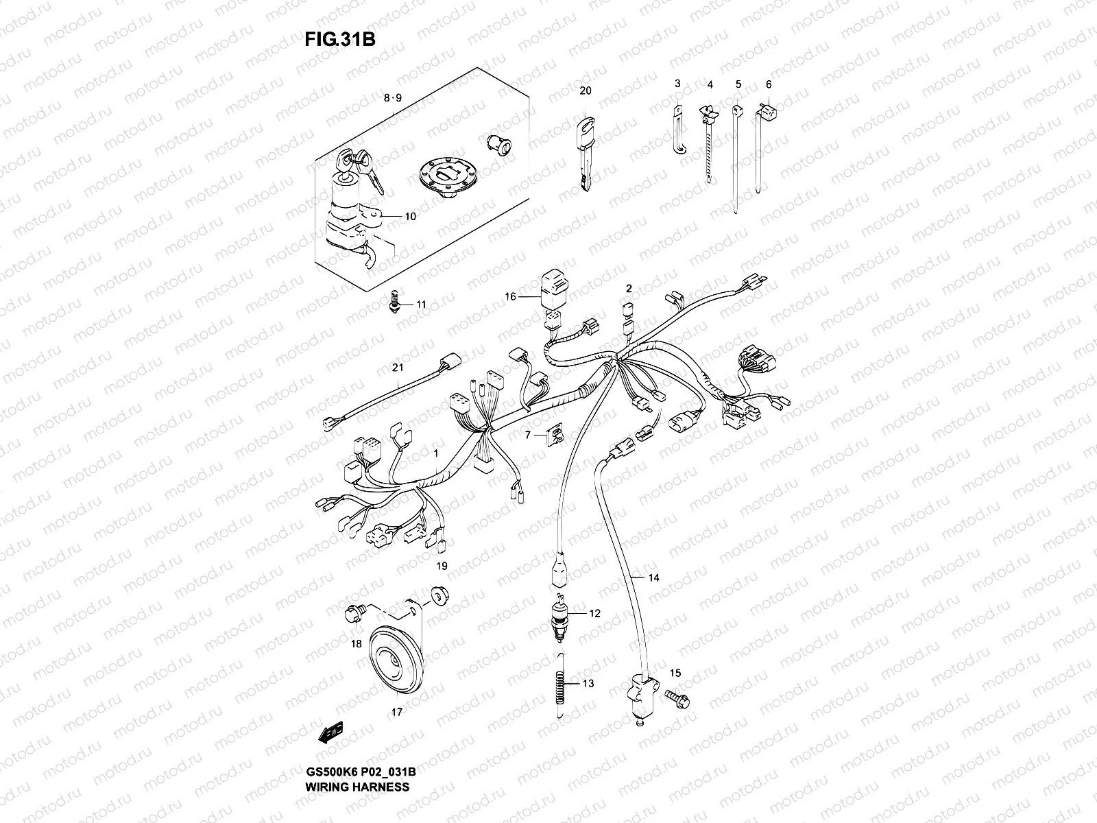 31B - WIRING HARNESS (GS500FK4/K5/K6/FUK4/FUK5/FUK6)
