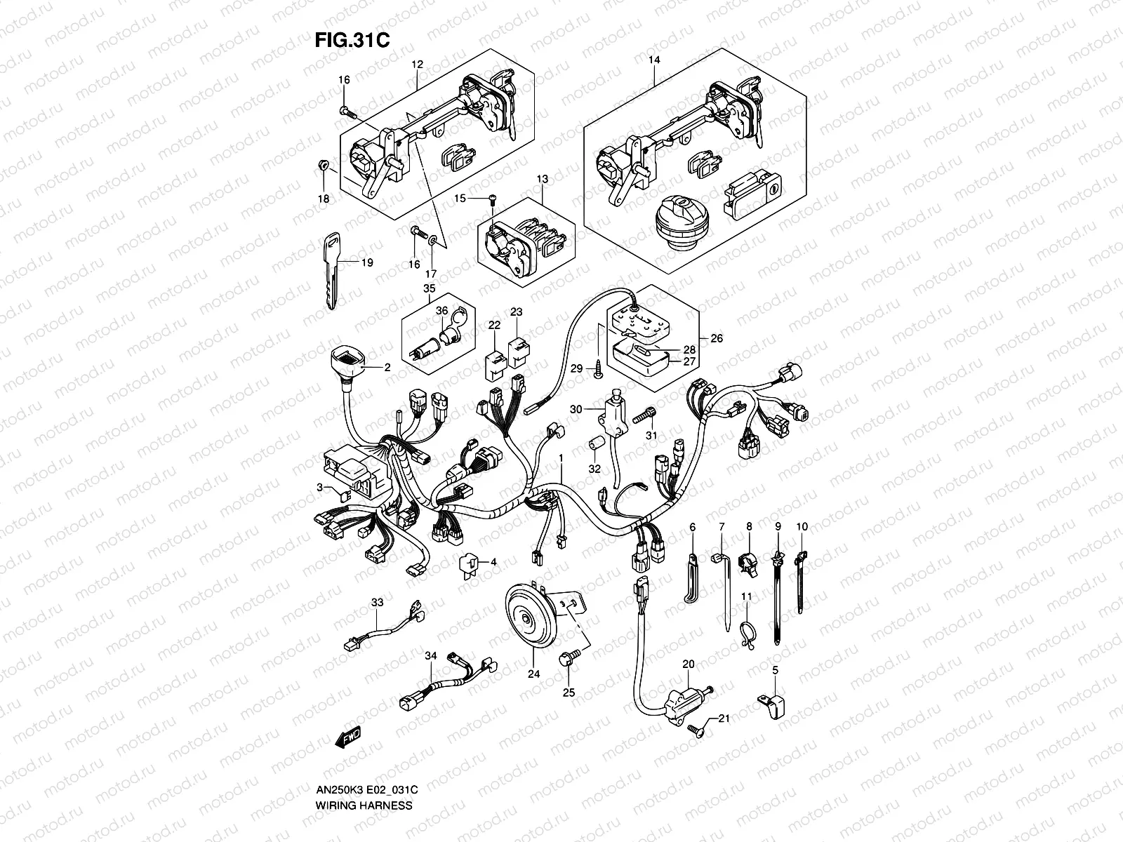 31C - WIRING HARNESS (MODEL K6 E71)