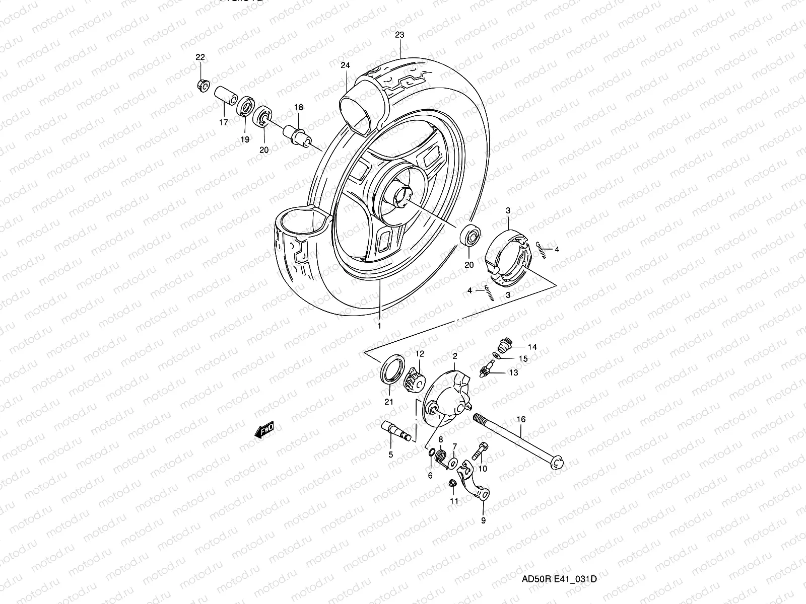 31D - FRONT WHEEL (MODEL R P09,E94)