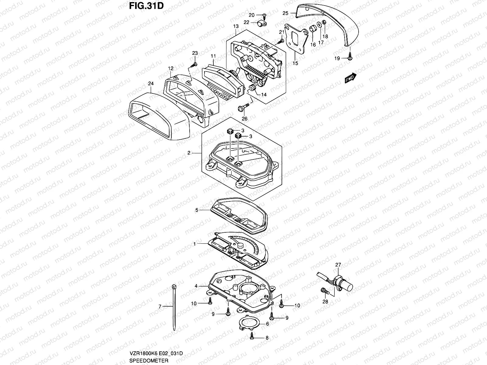 31D - SPEEDOMETER (VZR1800NK8/NU2K8)
