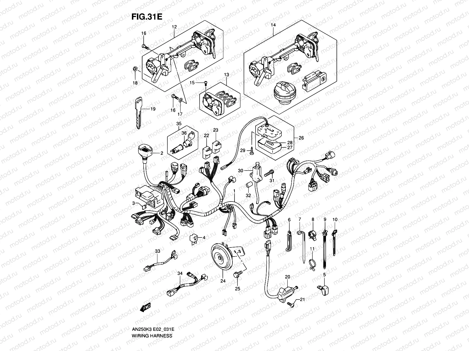 31E - WIRING HARNESS (MODEL K3/K4 E38)