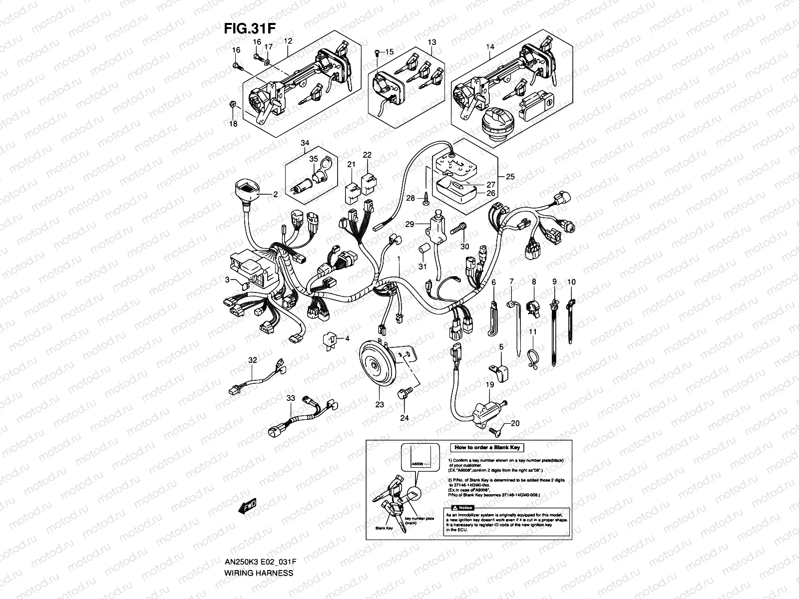 31F - WIRING HARNESS (MODEL K5/K6 E38,IMOBI)