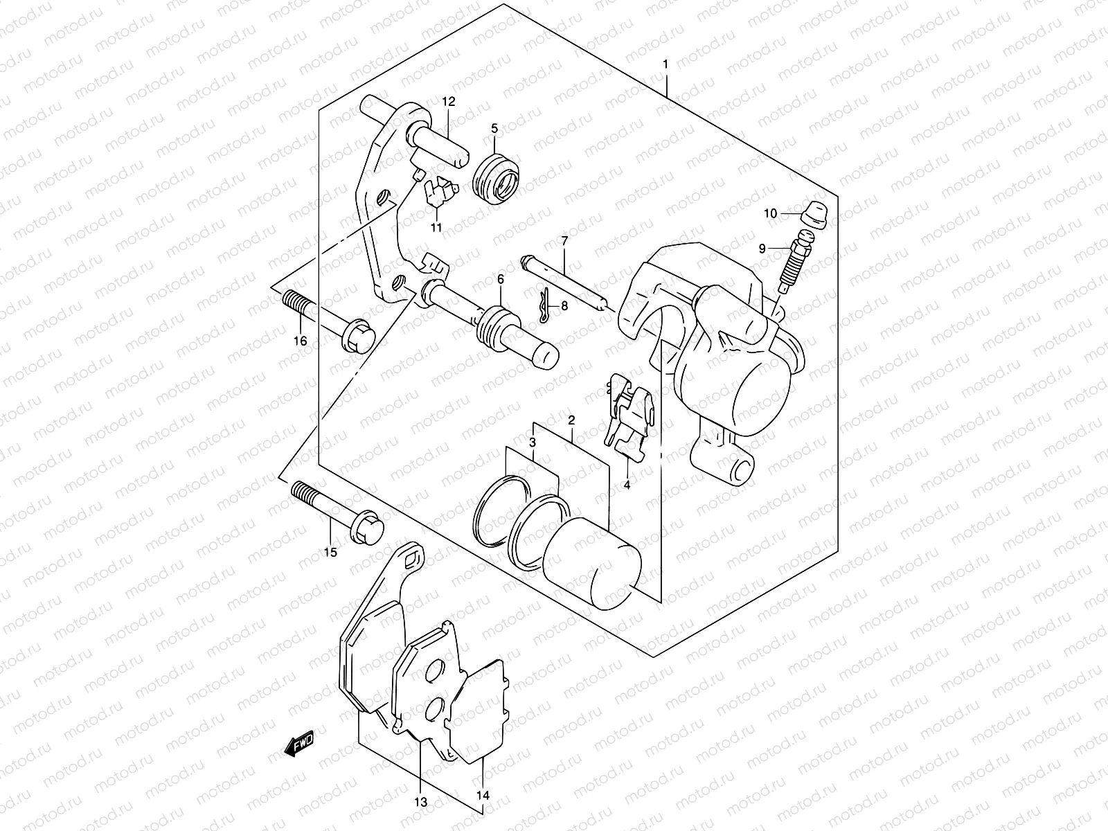 32 - FRONT CALIPER (MODEL K2/K3/K4)