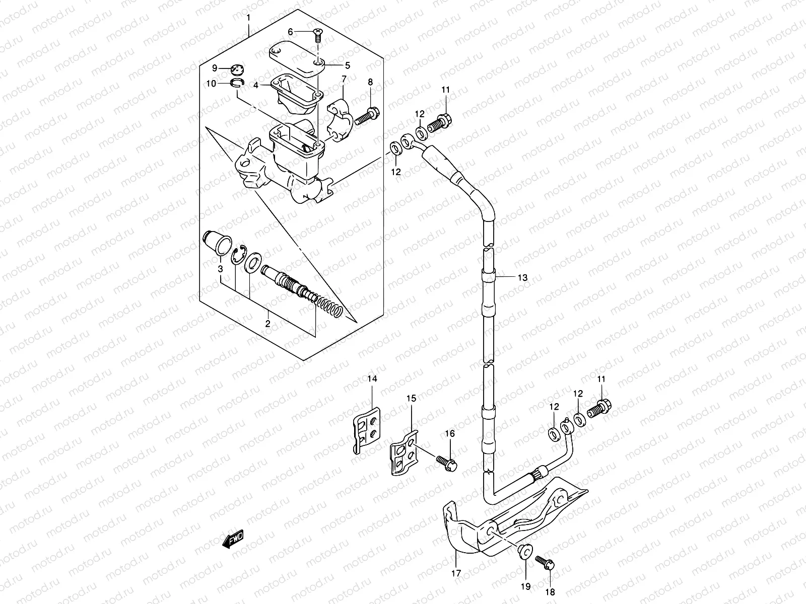 32 - FRONT MASTER CYLINDER (MODEL K1/K2/K3)