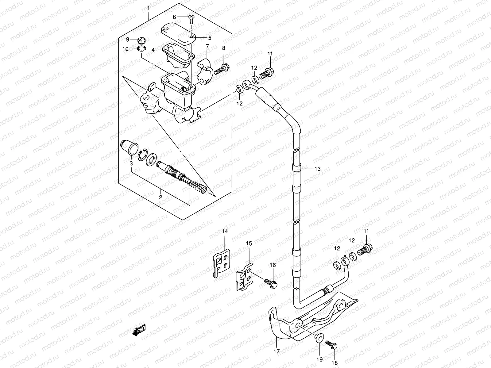 32 - FRONT MASTER CYLINDER (MODEL K1/K2/K3)
