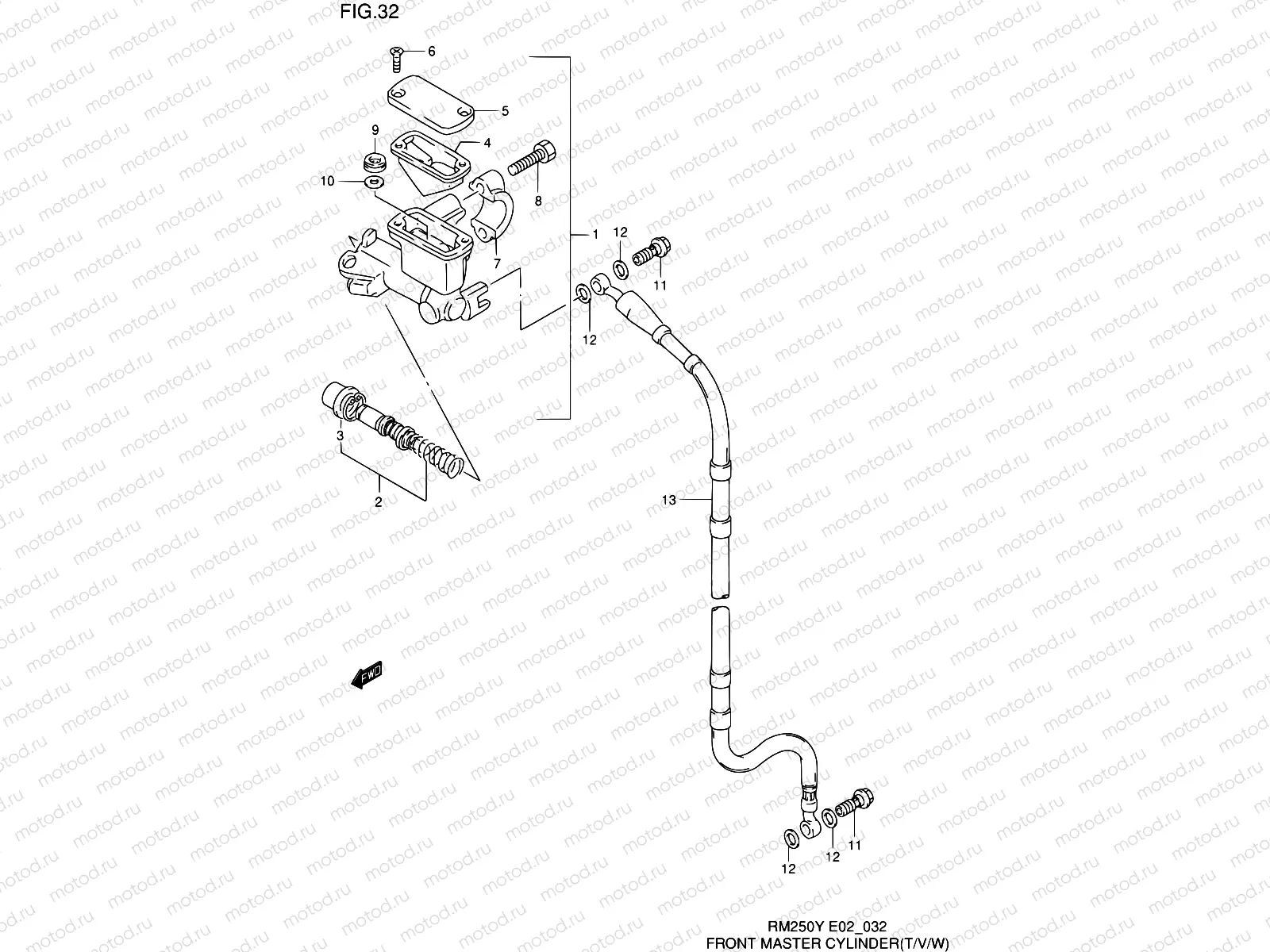 32 - FRONT MASTER CYLINDER (MODEL T/V/W)