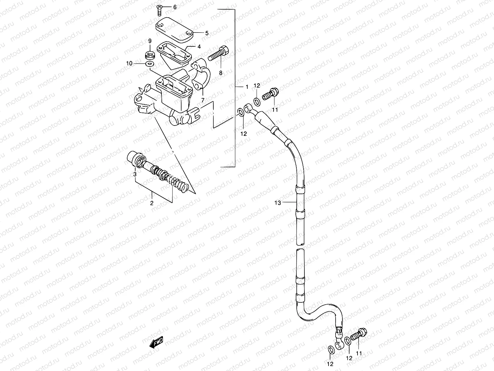 32 - FRONT MASTER CYLINDER (MODEL T/V/W)