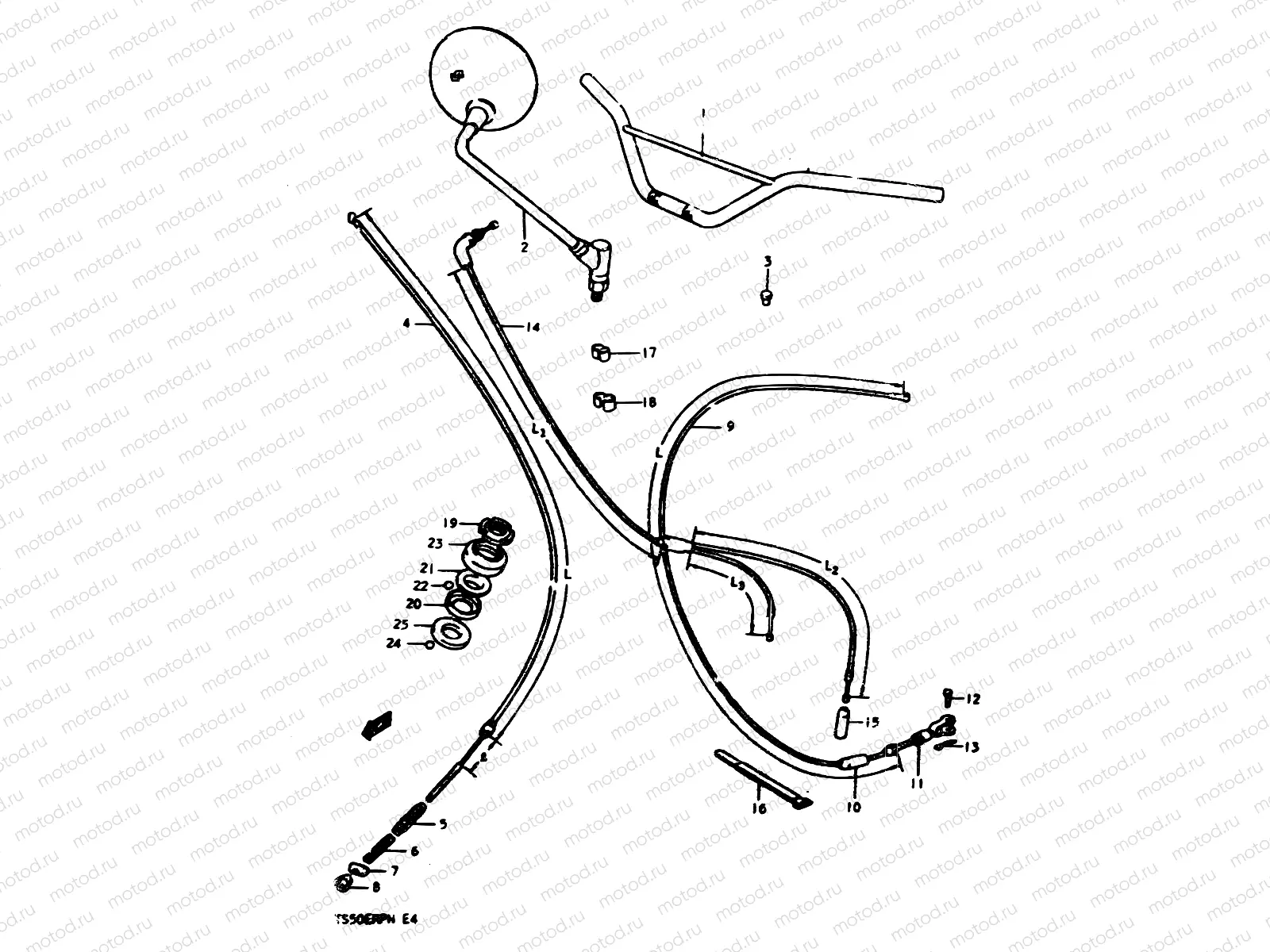 32 - HANDLEBAR - CONTROL CABLE